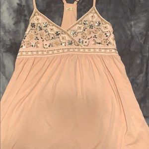 Baby pink shirt with beading and embroidery